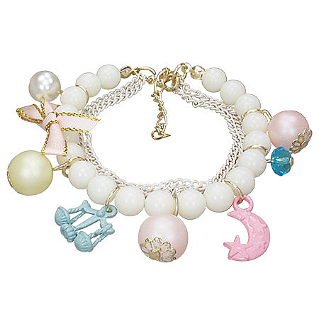 Bransoletka koralikami, perełkami biała - biżuteria antyalergiczna c 93