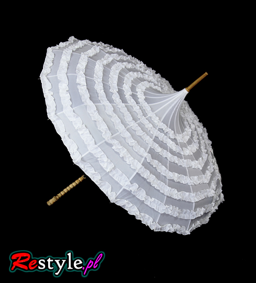 parasolka biała ślubna z czubem wiktoriańska retro